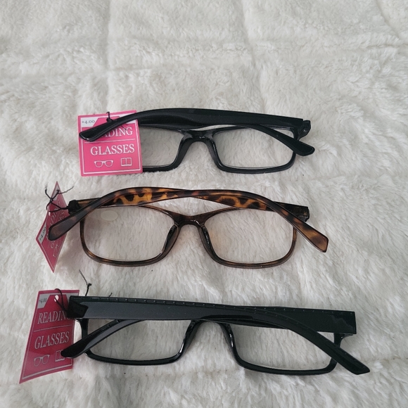 Three pairs of reading glasses +4.00 men women unisex - Picture 2 of 10